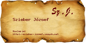 Szieber József névjegykártya